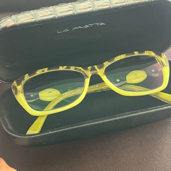 LA MATTA Accessories - LM3117 La Matta frame with Green and Black leopard glitter with case